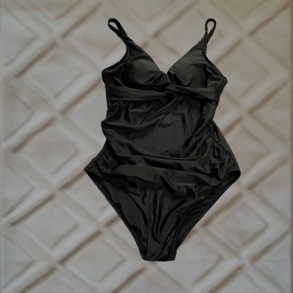 Twisted X VINTAGE None Women One Piece Swimsuit Medium Black Padded Solid Beach Twisted Front Size ONE SIZE - 1 Thumbnail