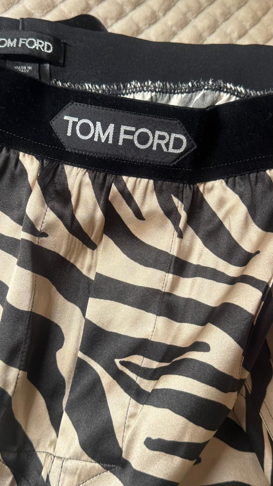 Tom Ford SILK SATIN PIJAMA PANTS zebra detailing Size US 32 / EU 48 - 4 Thumbnail