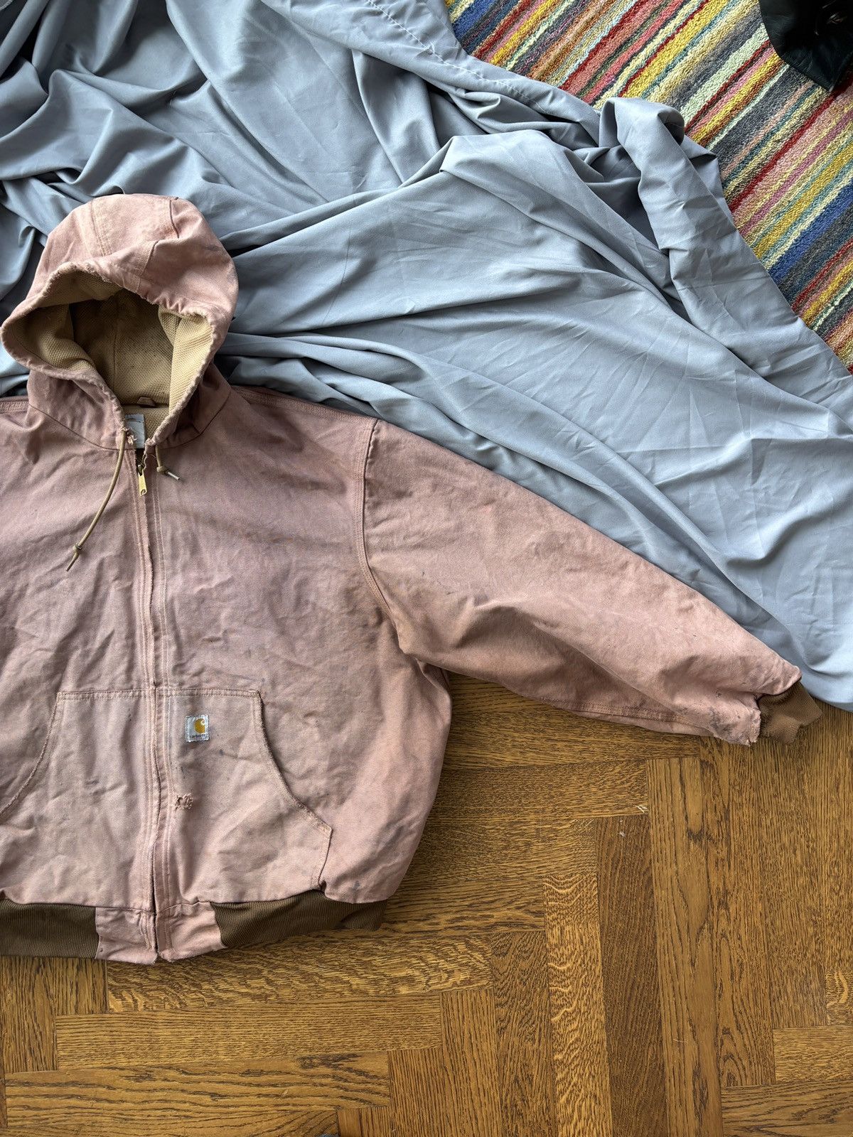 Carhartt × Vintage Vintage Carhartt Hooded Detroit Jacket Rust Clay Thermal 90s Size US XL / EU 56 / 4 - 16 Thumbnail