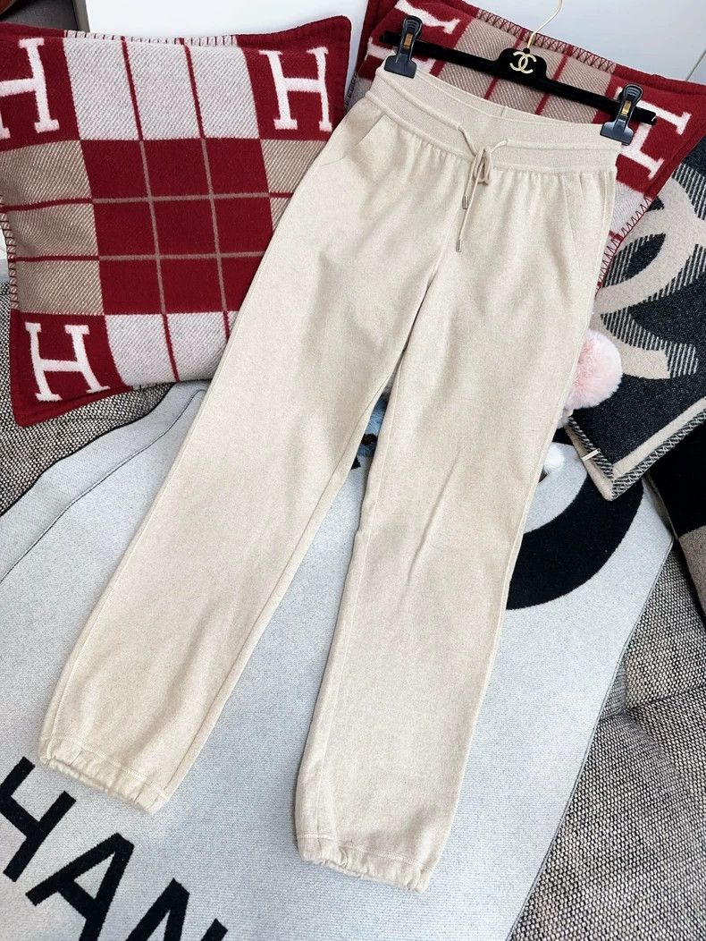 Loro Piana LORO PIANA Beige small cashmere knit trousers Size 25" / US 0 / IT 36 - 4 Thumbnail