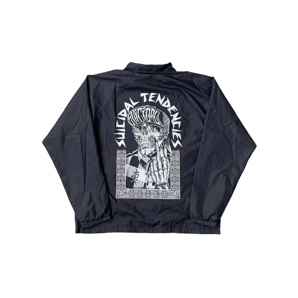 image of Band Tees x Rock Band Vintage Suicidal Tendencies Windbreaker Jacket Coach Jacket in Black (Size Me