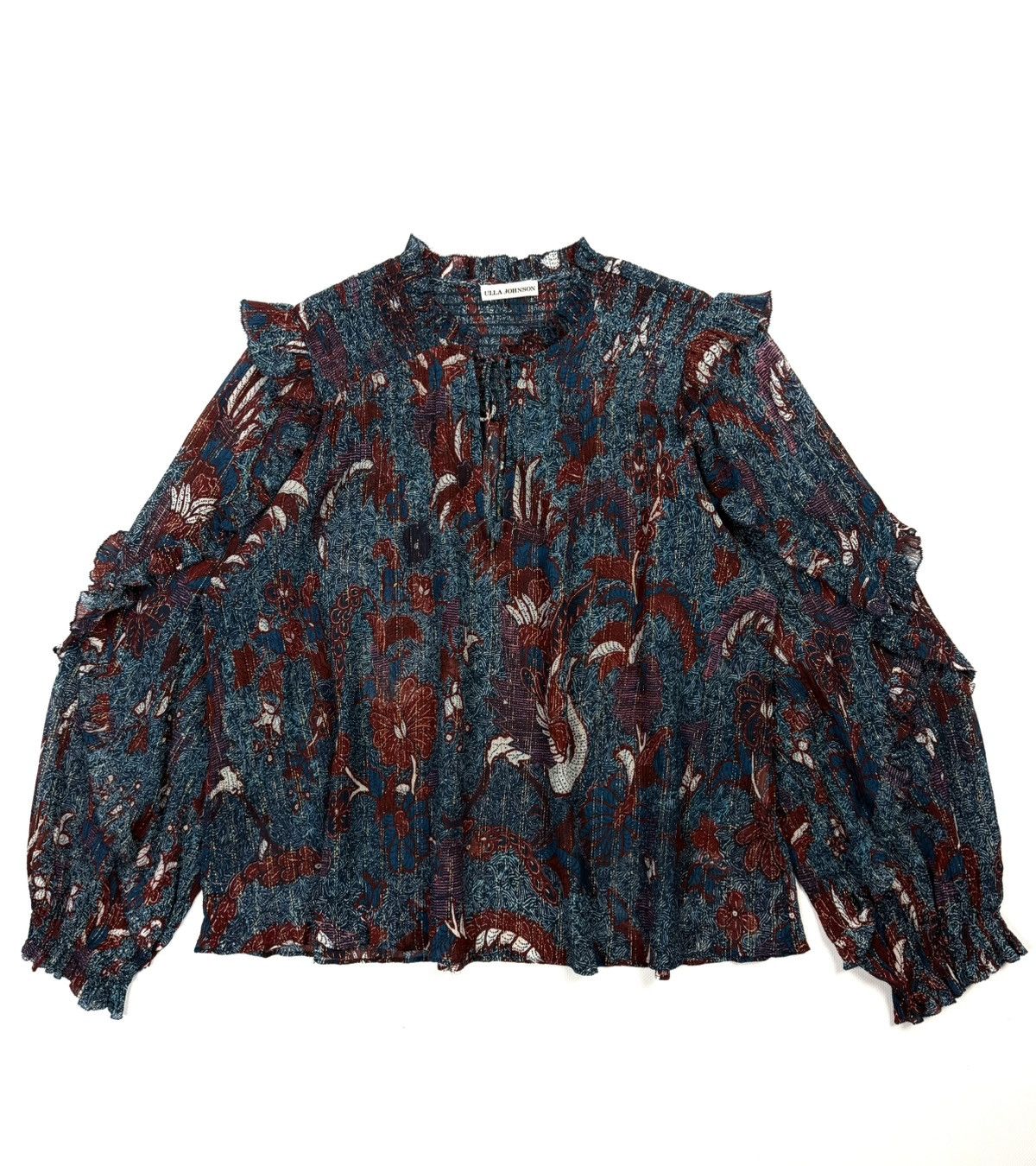 Ulla Johnson Ulla Johnson Lara Silk Floral Sheer Blouse Designer Japan Size M / US 6-8 / IT 42-44 - 1 Thumbnail
