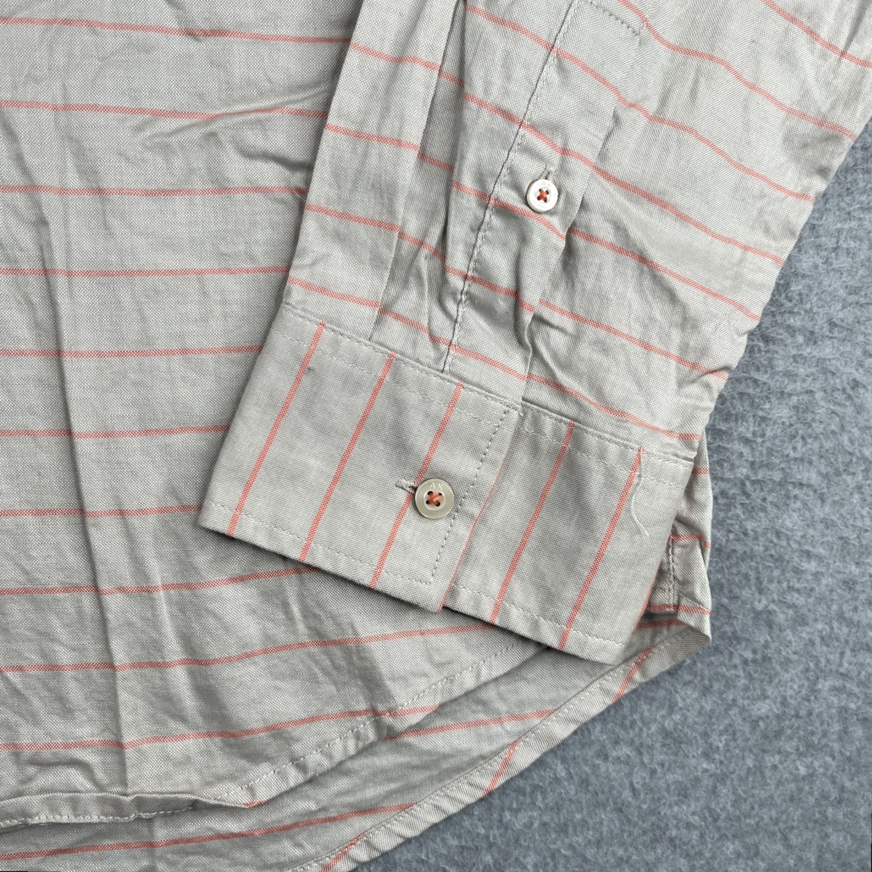 Armani Exchange Armani Exchange Slim Fit Long Sleeve Button Up Shirt 2XL Gray Pink Striped Mens Size US XXL / EU 58 / 5 - 2 Thumbnail