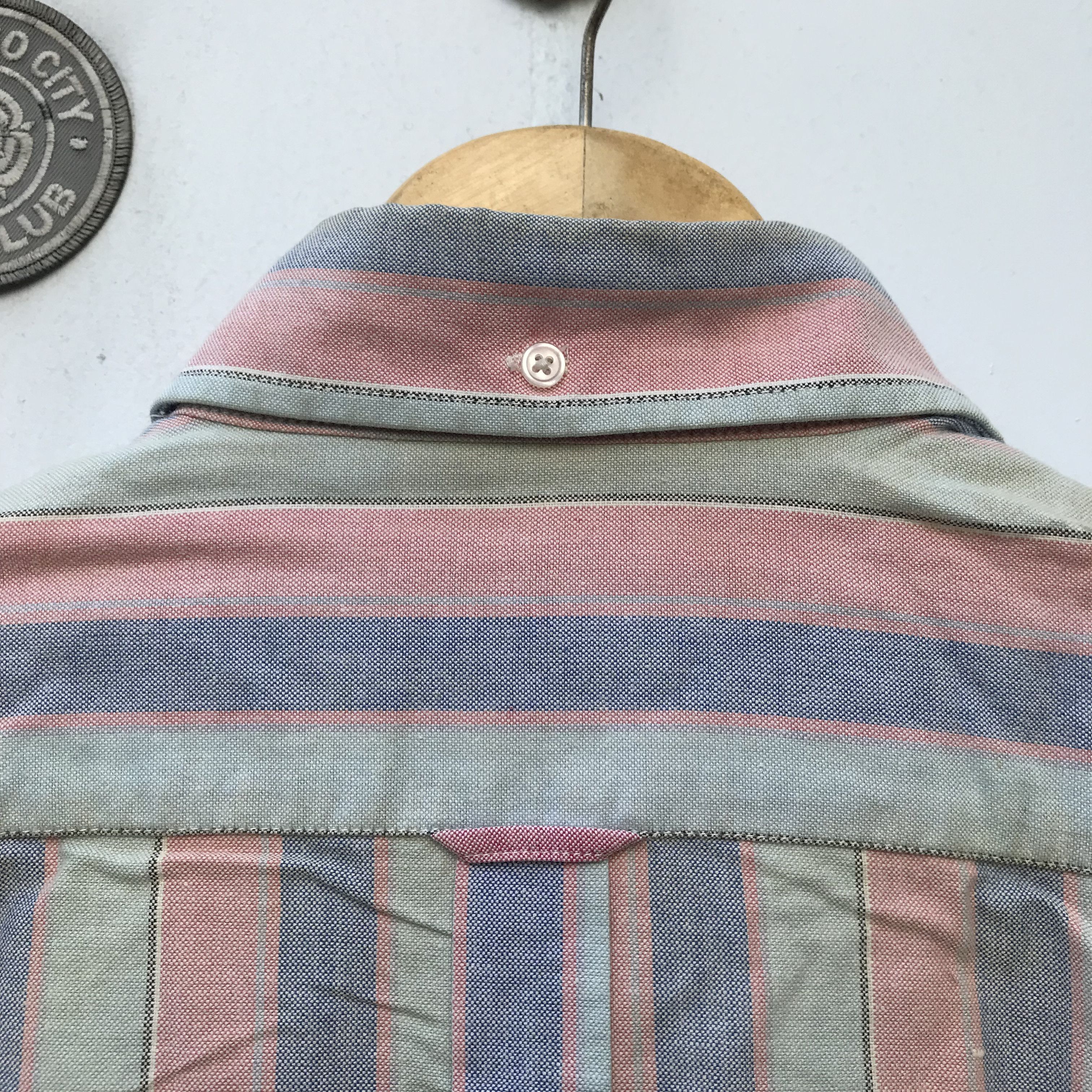 Designer × New England Shirt Company × Vintage Mikkel Rude OXFORD Candy stripes wine with thin navy white Size US M / EU 48-50 / 2 - 13 Thumbnail