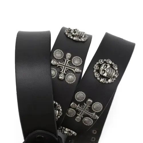 VIBE Cross Skull Rivet Belt Size ONE SIZE - 5 Thumbnail