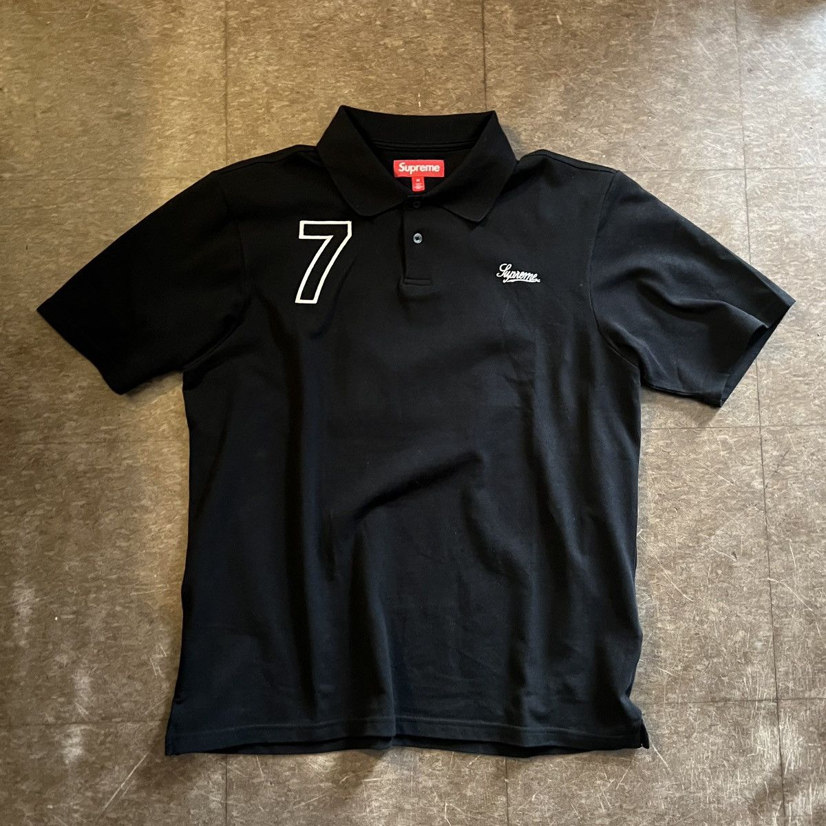 Nike × Supreme M Supreme x Nike Stripe Rugby polo Tshirt black