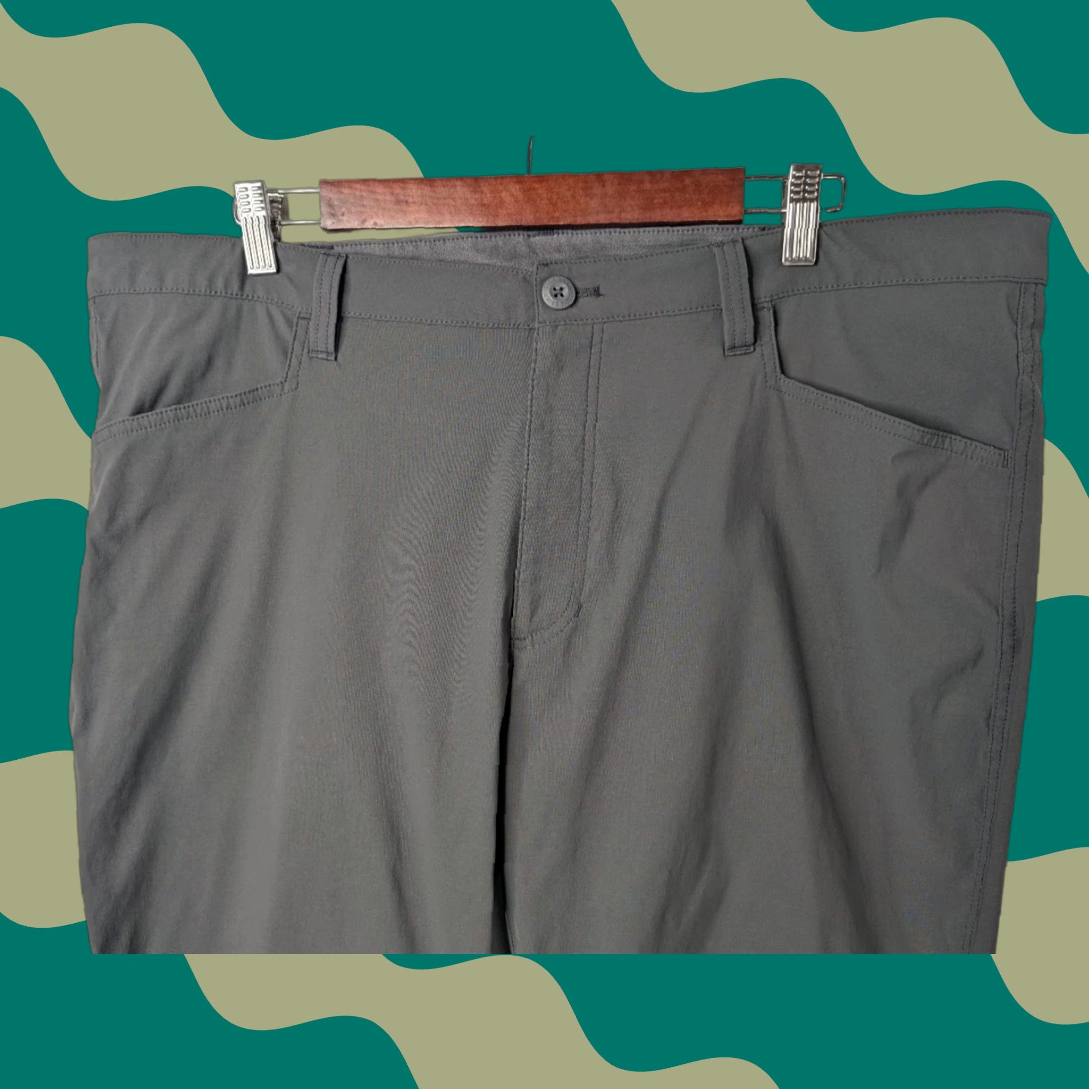 Eddie Bauer Eddie Bauer Mens Pants 40x30 Gray Straight Leg Chino Tech Nylon Spandex Flat Front Logo Pockets Regular Rise 10-12in Celebrity? Size US 40 / EU 56 - 1 Thumbnail