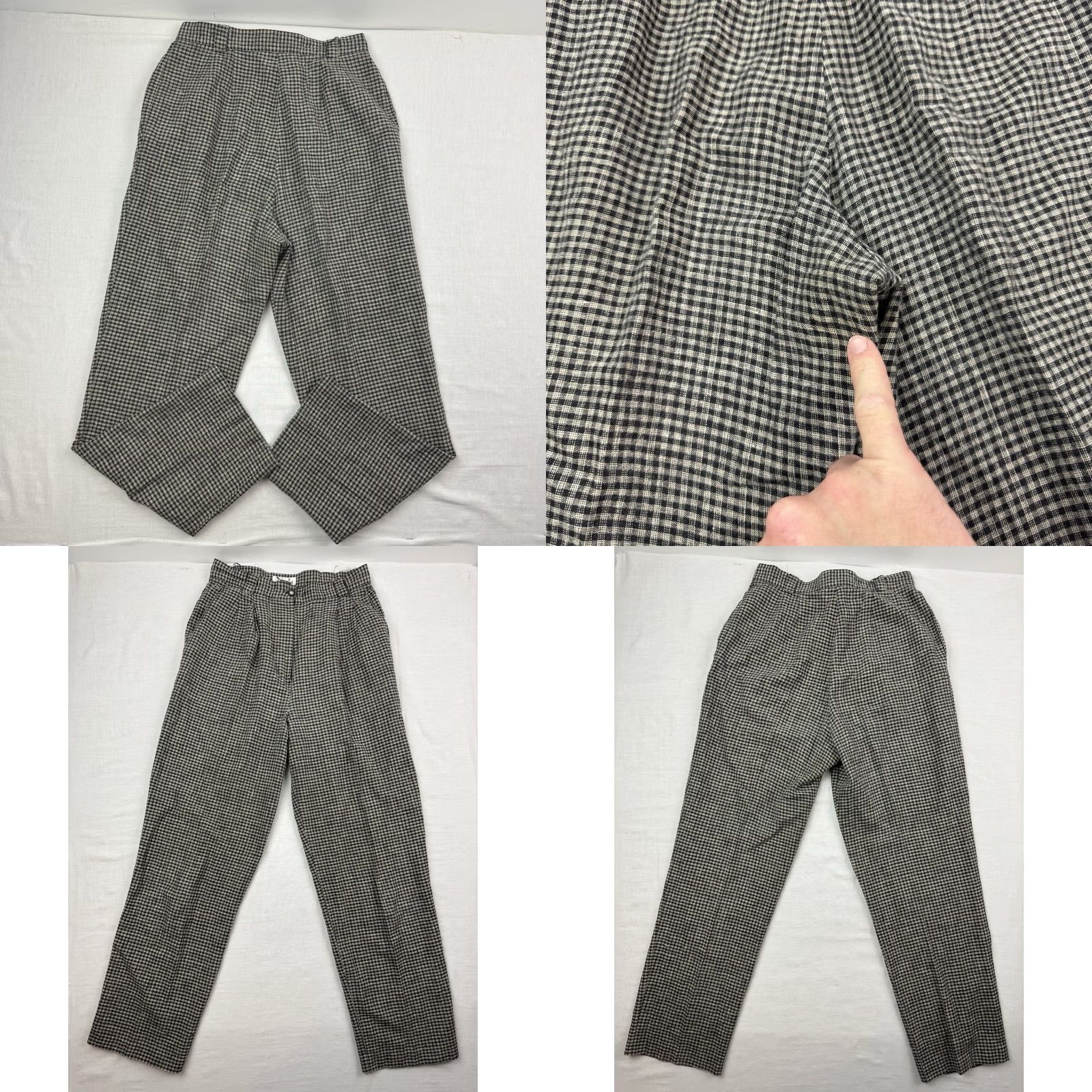 Vintage VINTAGE Rafaella Pants Womens 10 Linen Cotton Plaid Trousers Hipster 80s 90s Size 32" / US 10 / IT 46 - 9 Thumbnail