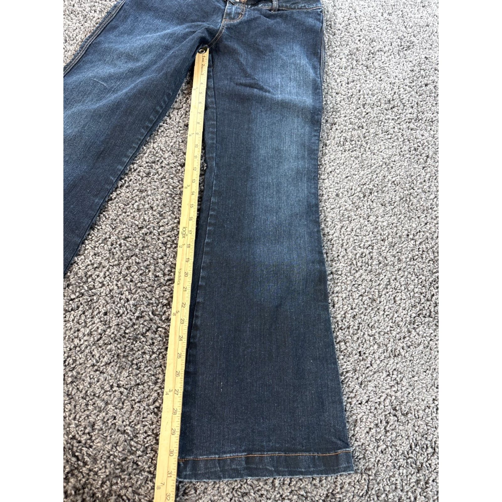 Vintage VINTAGE JuoJuo Jeans Womens Flare Low Rise 34x31 Blue Dark Wash Y2K Distressed 34 Regular Men? Wait Size 24" / US 00 / IT 34 - 2 Thumbnail