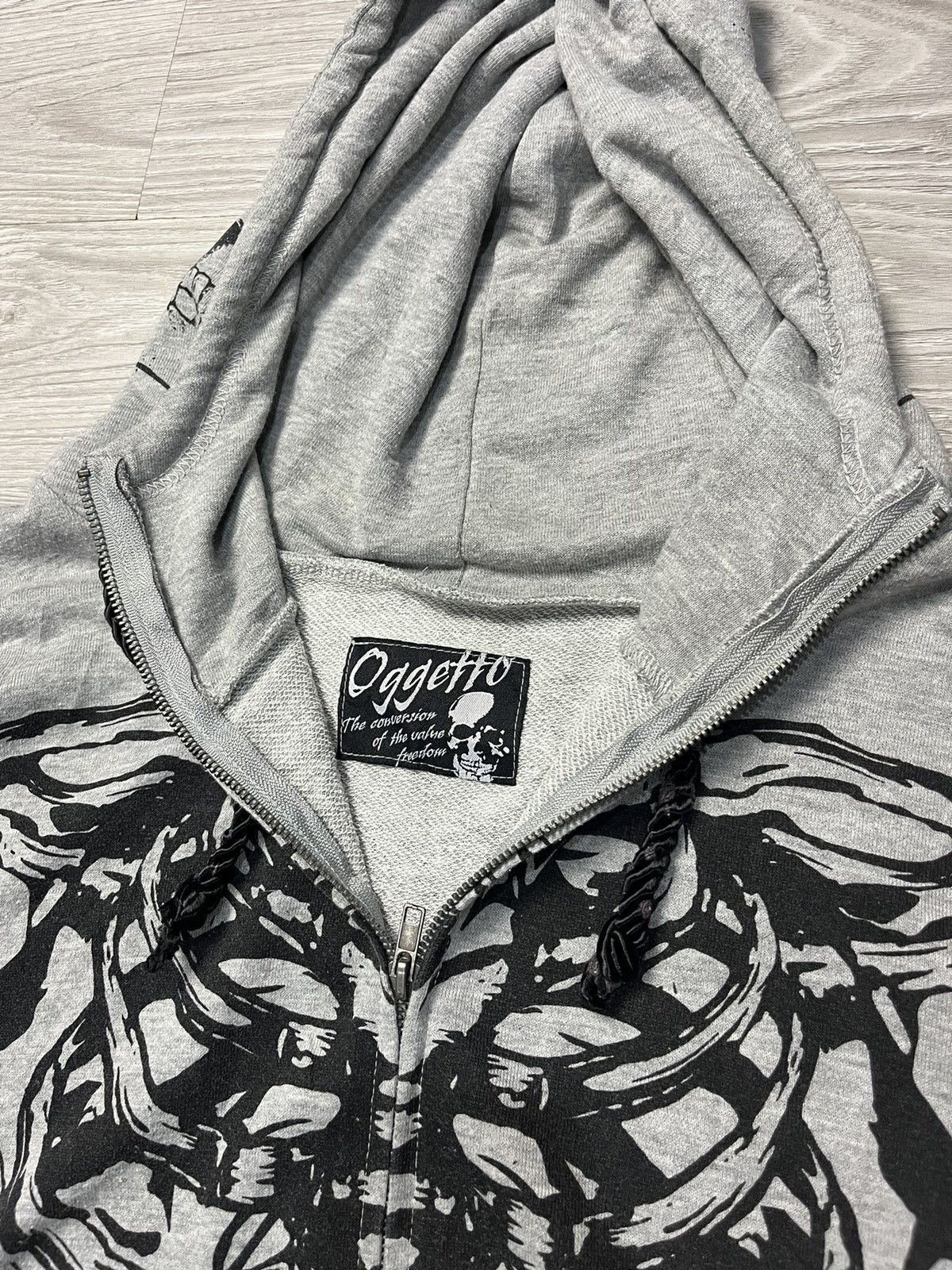 Japanese Brand × Seditionaries OGETTO Skull Graphic Printed Zipper Hoodie Size L / US 10 / IT 46 - 5 Thumbnail