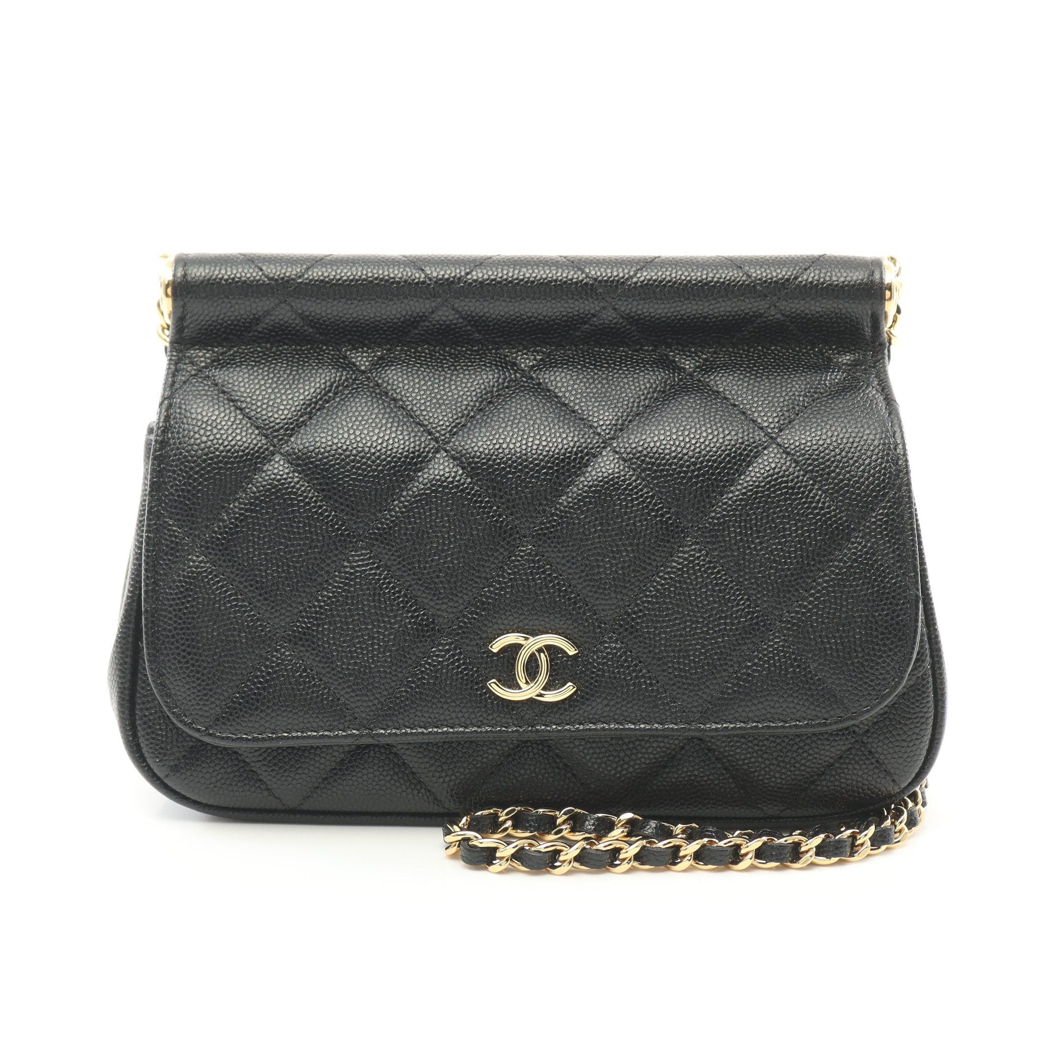 Chanel Chanel Matelasse Chain Shoulder Bag Caviar Skin Black Gold Hardware Size ONE SIZE - 1 Thumbnail