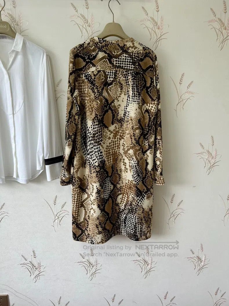 Loro Piana LORO PIANA Snake pattern heavy silk dress Size M / US 6-8 / IT 42-44 - 3 Thumbnail