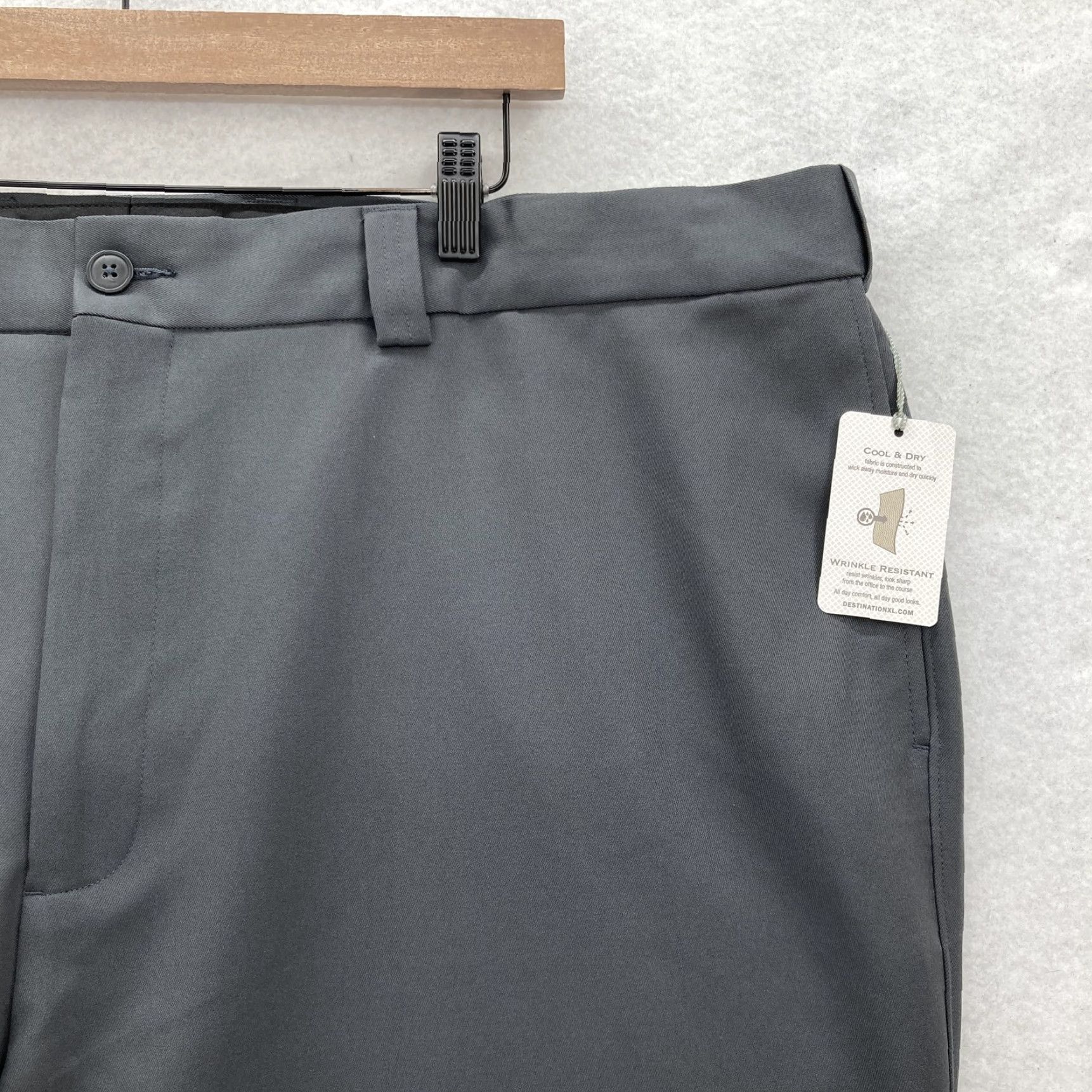 Vintage Oak Hill Pants Mens 48x32 Gray Flat Front Wrinkle Resistant Stay Cool Microfiber Size US 32 / EU 48 - 2 Thumbnail
