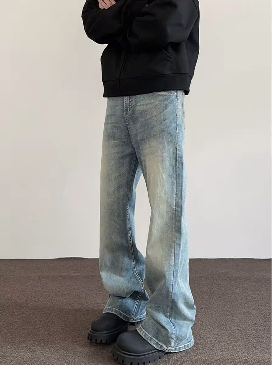 Japanese Brand × Jean Men Blue Loose Flared Jean Size US 35 - 2 Thumbnail