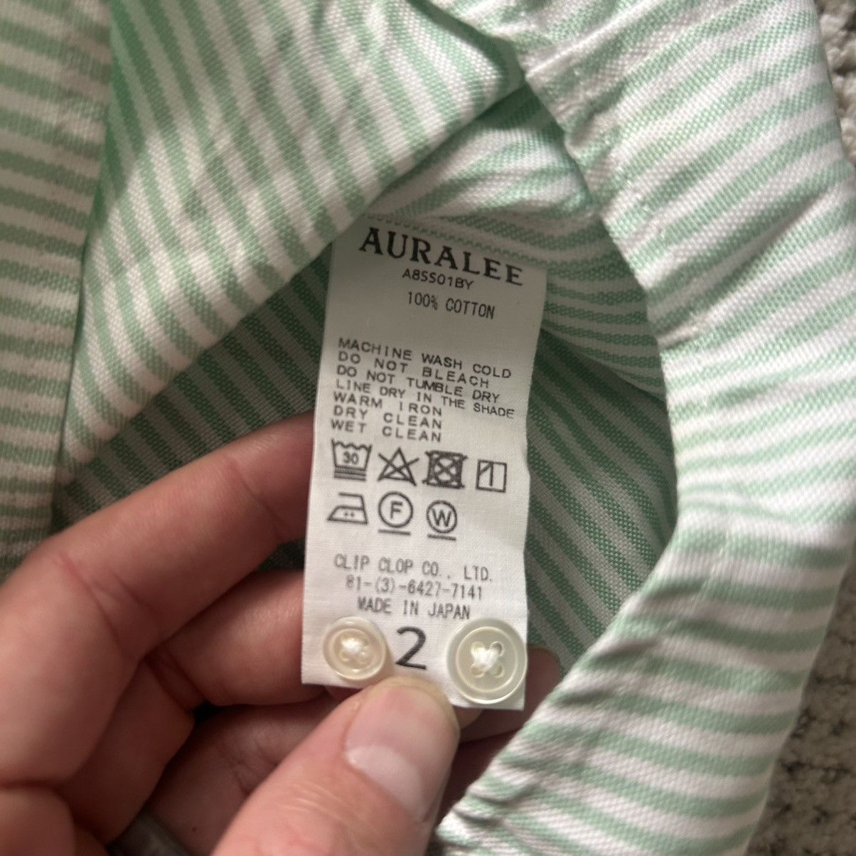 Auralee Striped Poplin Size US XS / EU 42 / 0 - 3 Thumbnail