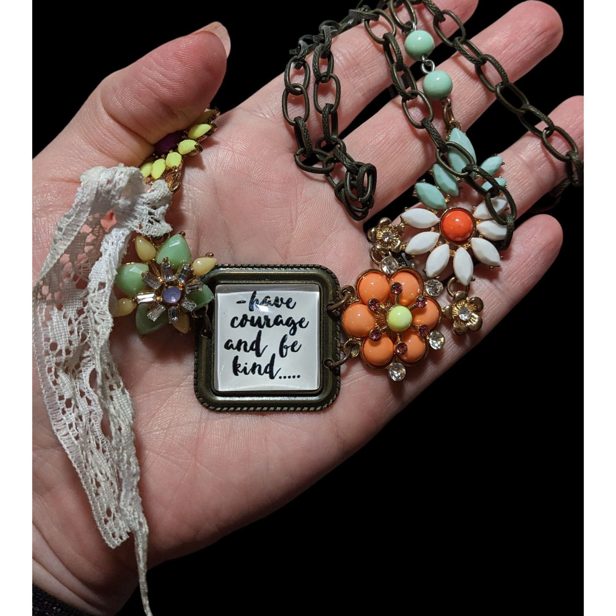 Other Cottagecore Floral Bow Affirmation Necklace Size ONE SIZE - 3 Thumbnail