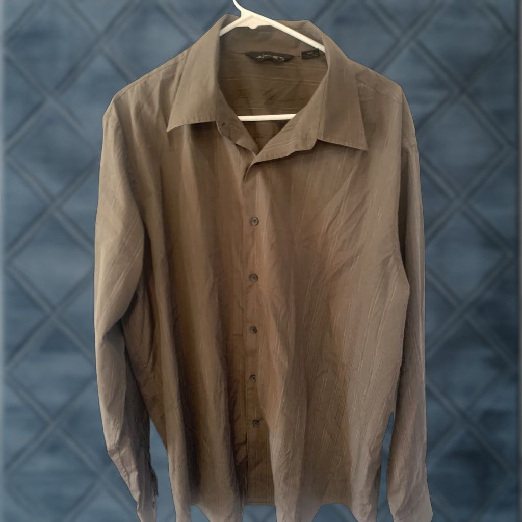 Vintage A[X]IST Men's Button-down LONG Sleeve Shirt XXL Brown Size US XXL / EU 58 / 5 - 1 Thumbnail