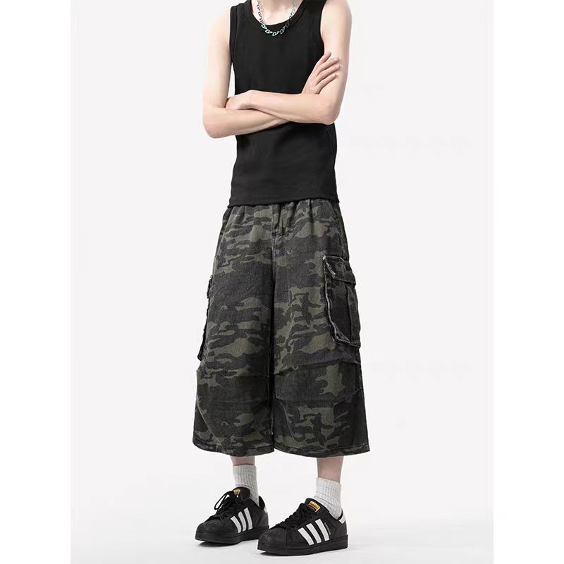 Japanese Brand × Vintage Vintage washed baggy camouflage work shorts Size US 32 / EU 48 - 5 Thumbnail