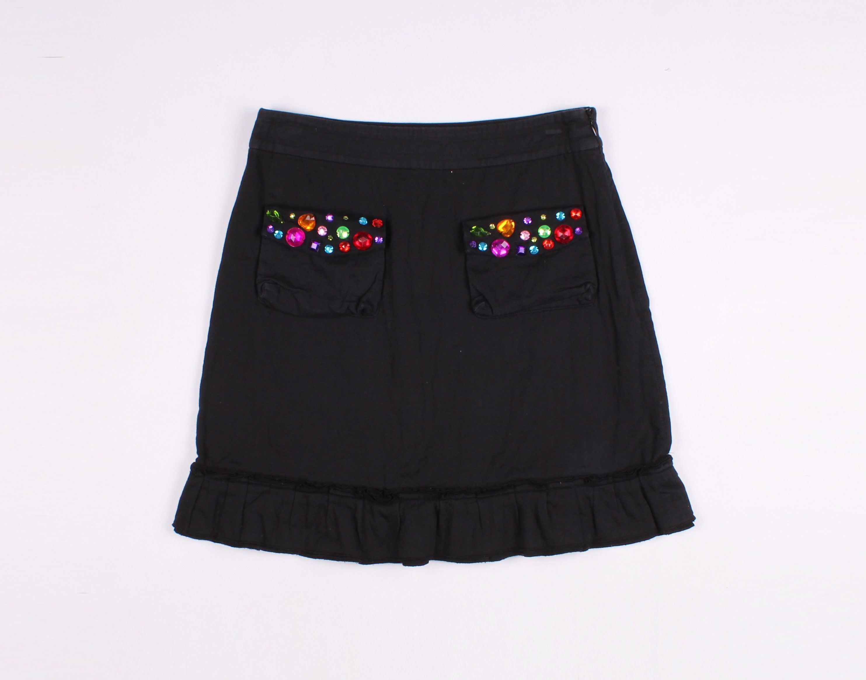 Sonia Rykiel × Vintage Sonia Rykiel Enfant Kids Stone Embroidered Mini Skirt Size 26" / US 2 / IT 38 - 4 Thumbnail