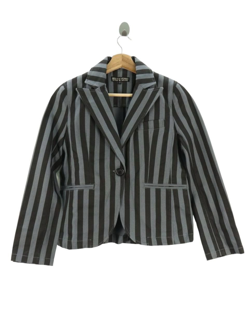 Other Hell Cat Punks Not Dead Original Striped Coat Jacket Size S / US 4 / IT 40 - 3 Thumbnail