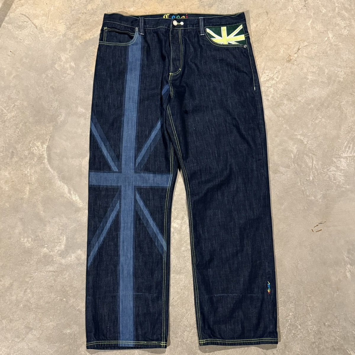 Coogi 2000s Coogi Embroidered Spellout Union Jack Baggy Jeans Y2K Size US 42 / EU 58 - 1 Thumbnail