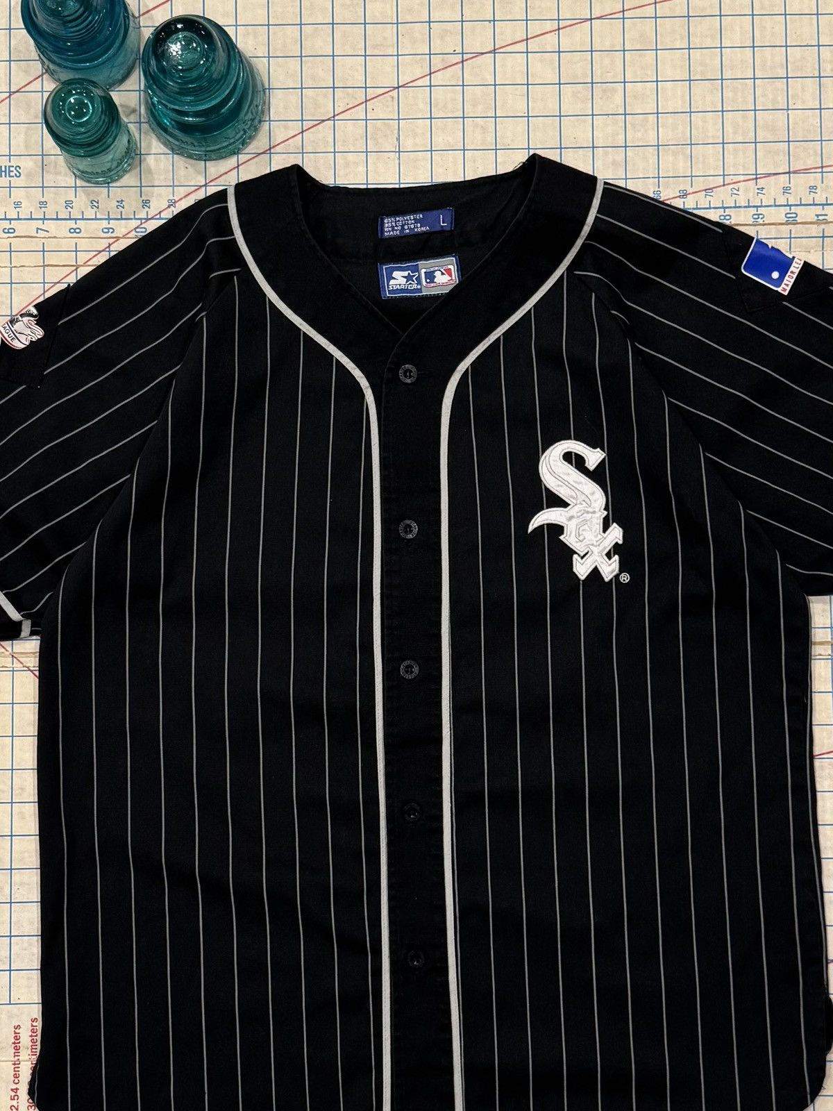 Starter Vintage Starter Chicago White Sox Pinstriped Baseball Jersey Size US L / EU 52-54 / 3 - 3 Thumbnail