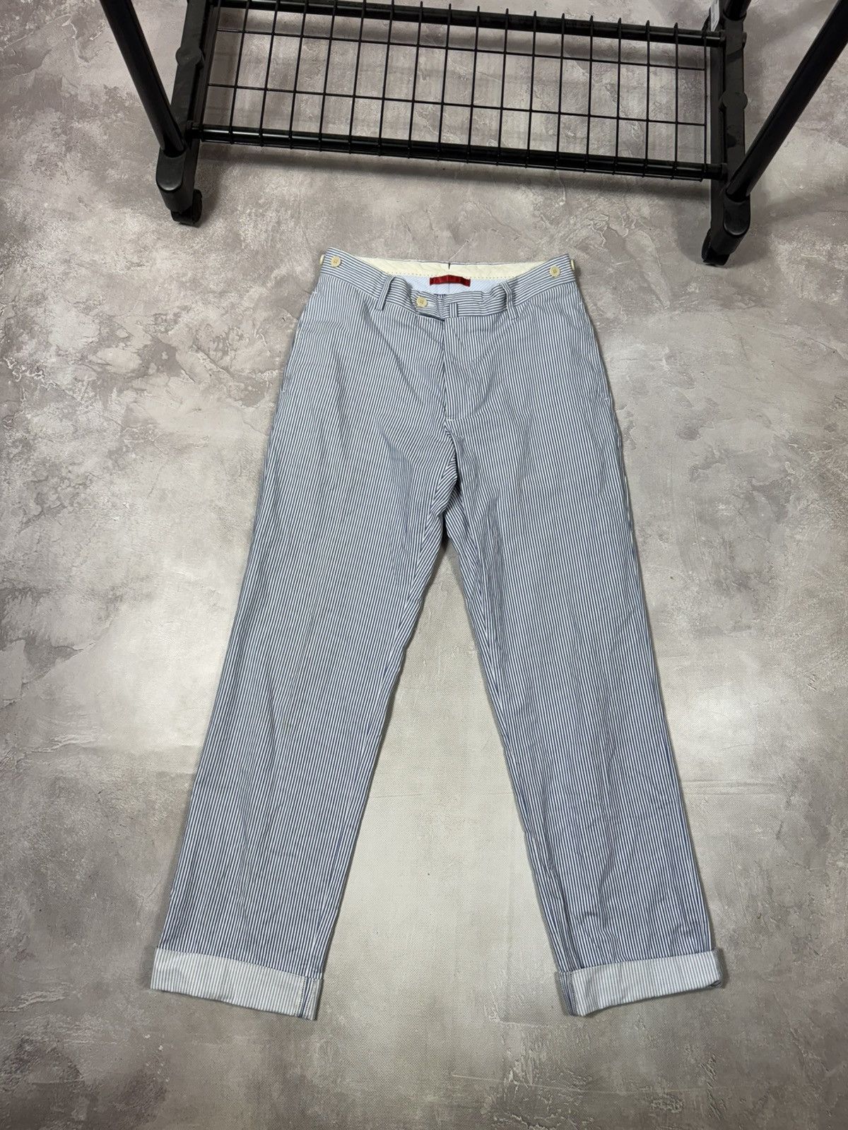 Hackett Vintage Hackett London Stripped Blue Chino Pants Size US 30 / EU 46 - 1 Thumbnail