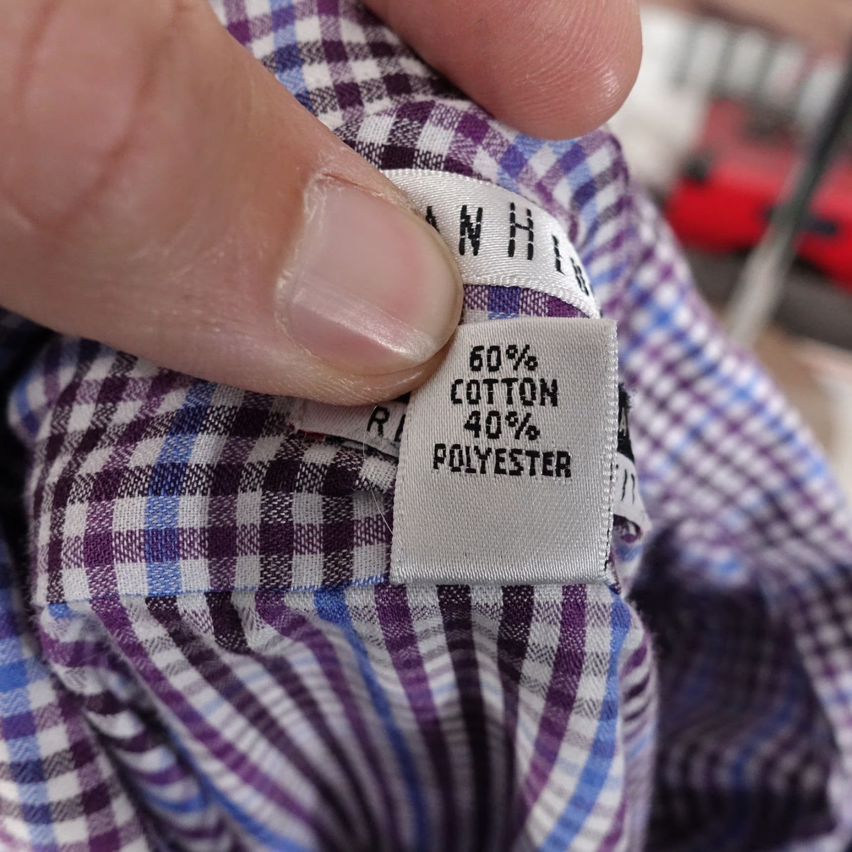 Van Heusen Vintage Van Heusen Dress Shirt Gingham Check Long Sleeve Business Casual Mens 18 Size 48R - 7 Thumbnail