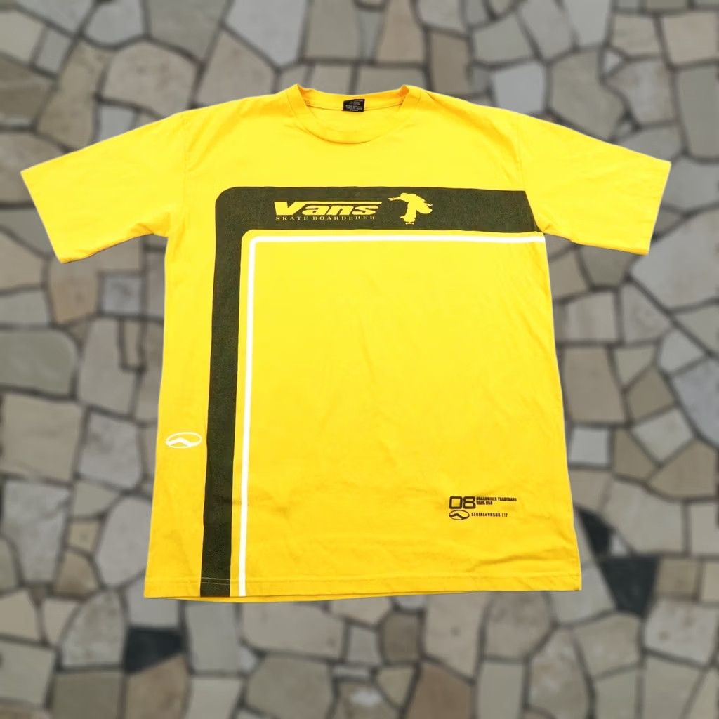 Vans VINTAGE VANS Shirt Mens Large Yellow Black Skater Skate 90s Y2k Size US L / EU 52-54 / 3 - 1 Thumbnail