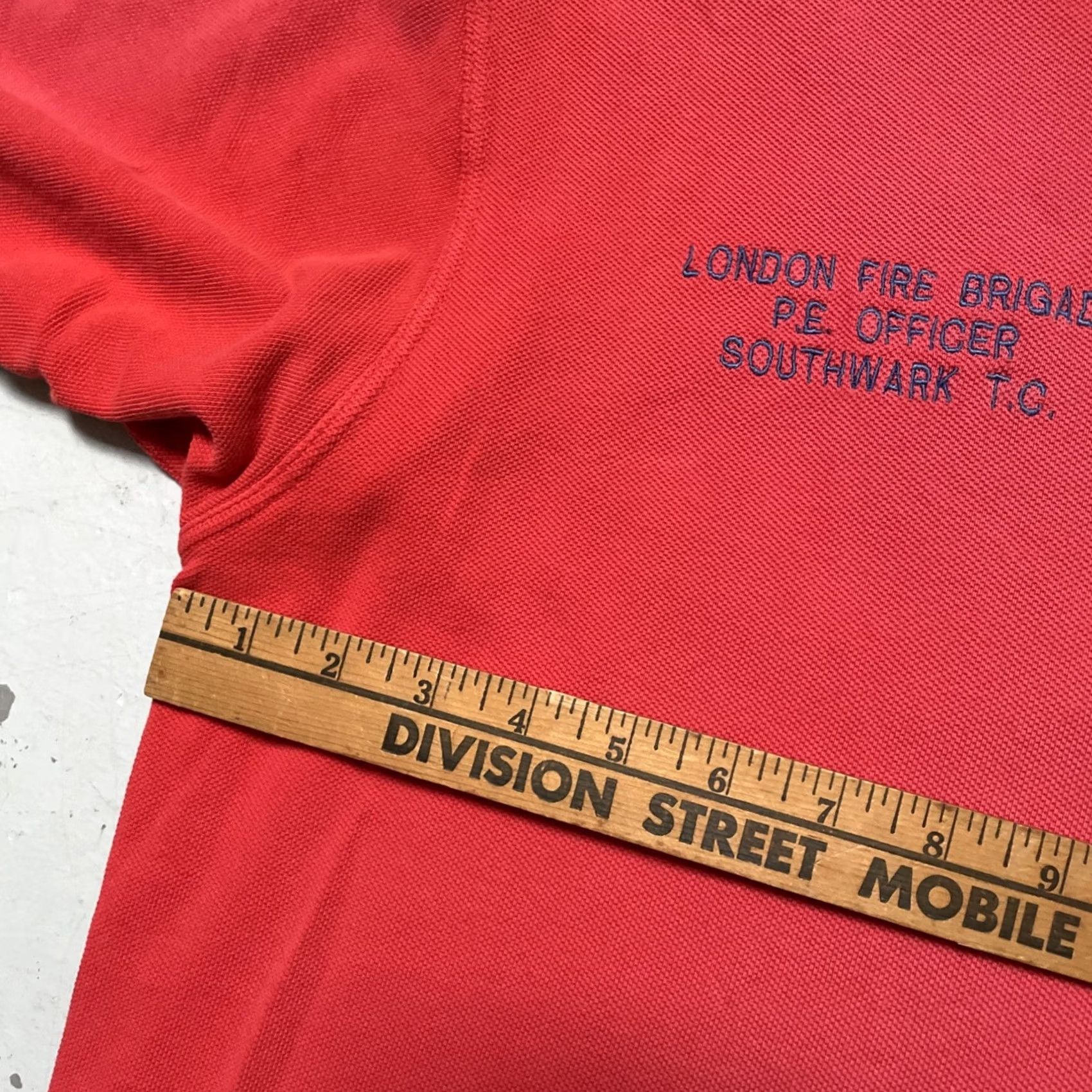 Fred Perry VINTAGE Fred Perry Shirt XL Red London Fire Brigade Officer Uniform Polo Made Size US XL / EU 56 / 4 - 6 Thumbnail