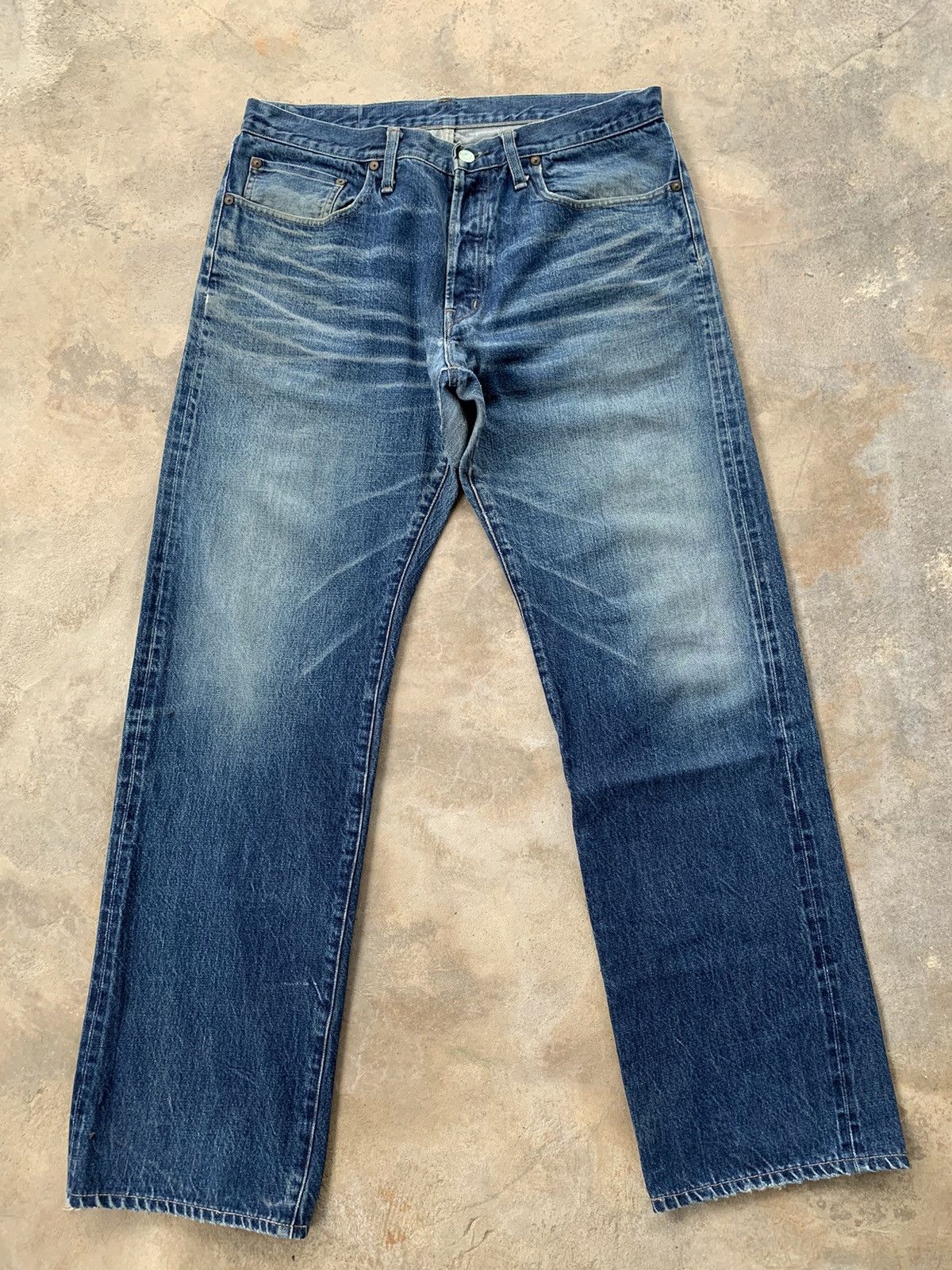 Japanese Brand vintage Okura Hr Market Selvedge Distressed denim Size US 34 / EU 50 - 1 Thumbnail
