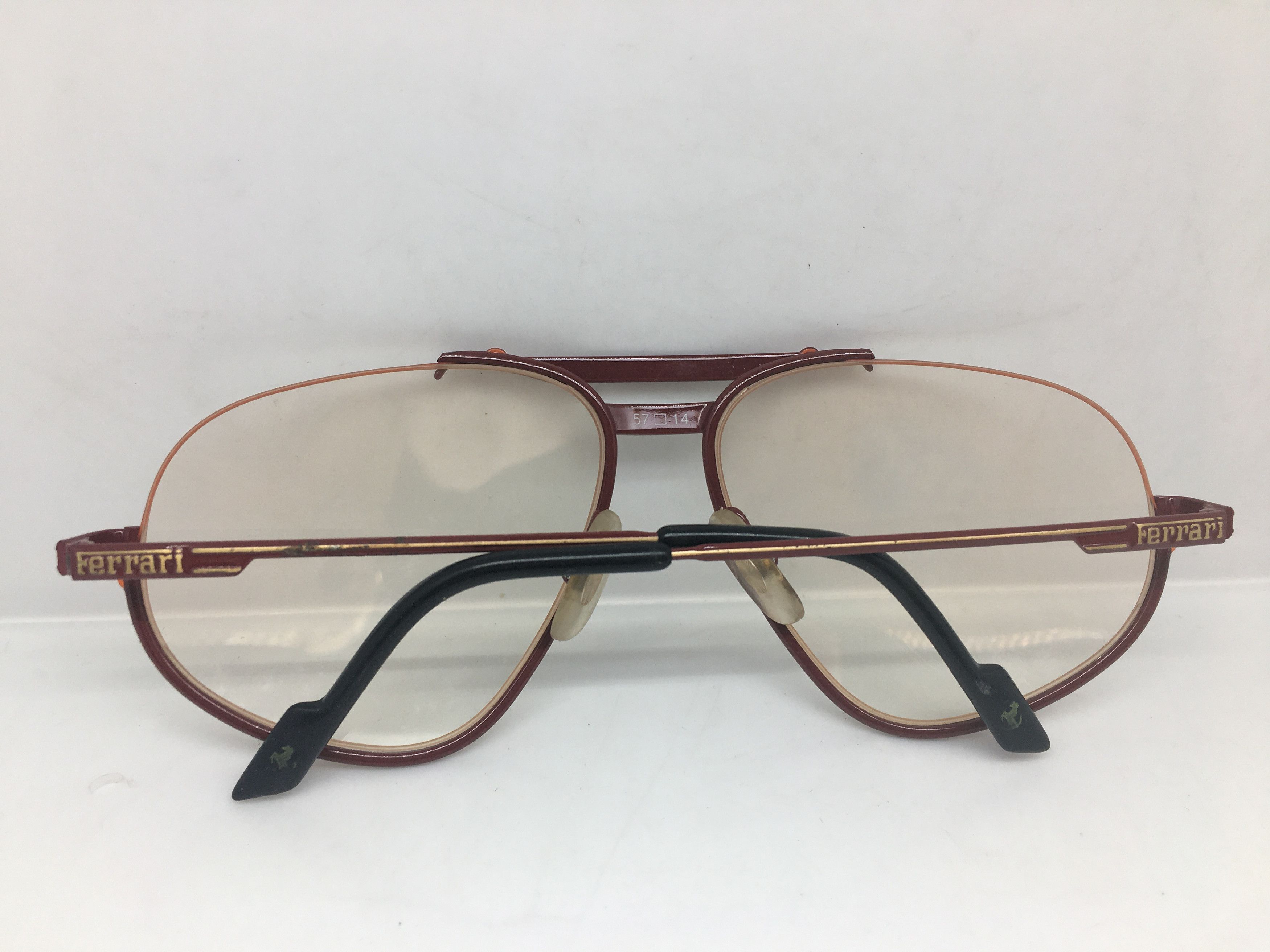 Ferrari Vintage Ferrari F6 Red Eyeglasses Frame Italy Size ONE SIZE - 9 Thumbnail