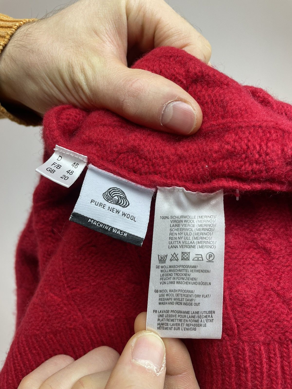 Designer × Vintage PETER HANH Red Wool Cardigan Knit Sweater size Women’s F48 Size XXL / US 16-18 / IT 52-54 - 7 Thumbnail