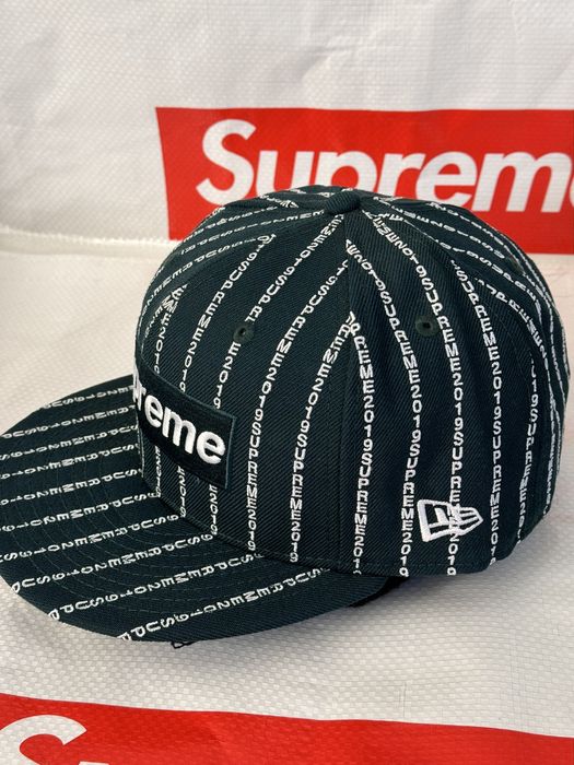 Supreme Supreme Text Stripe New Era Cap Dark Green HAT SIZE 8