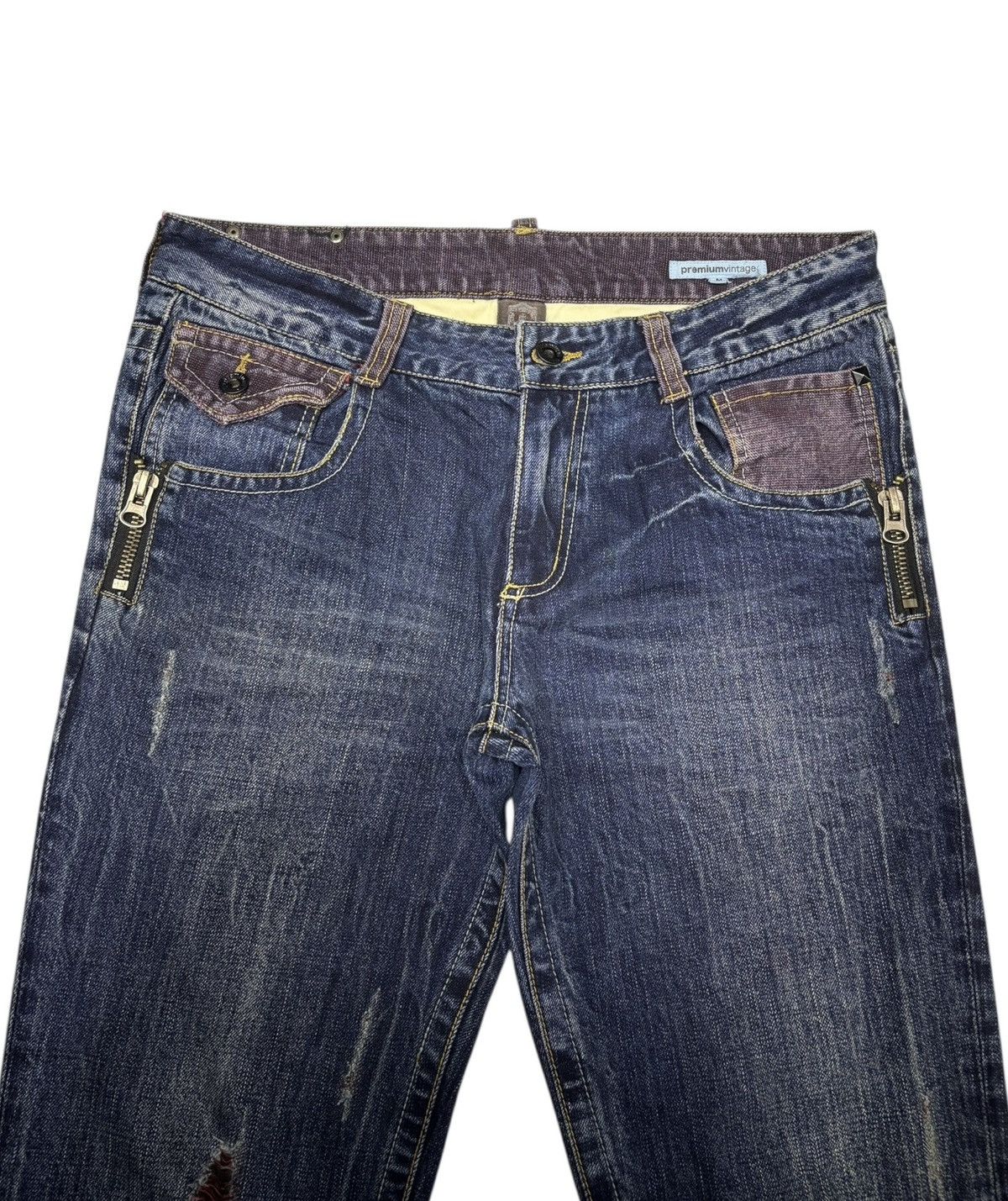 If Six Was Nine FLARE JEANS PREMIUM VINTAGE BY SEMANTIC DESIGN BOOTCUT DENIM Size US 34 / EU 50 - 9 Thumbnail