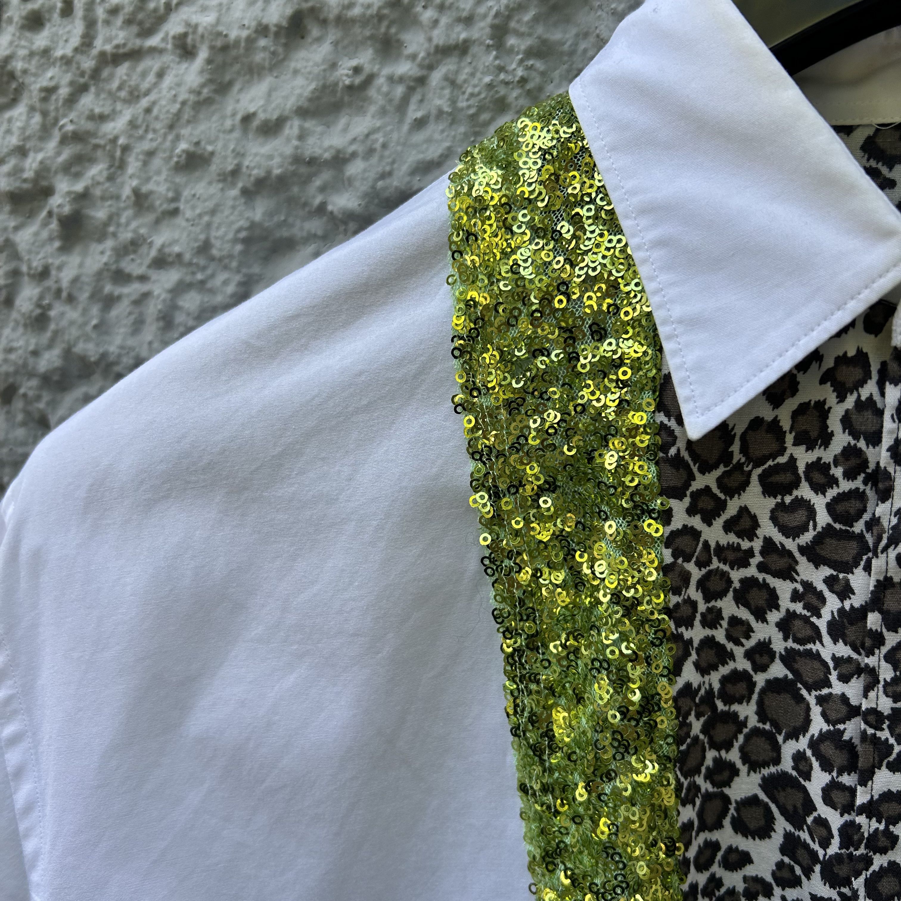 Comme des Garcons Homme Plus CDG Homme Plus White Sequin Leopard Print Shirt S/S18 Size US S / EU 44-46 / 1 - 5 Thumbnail