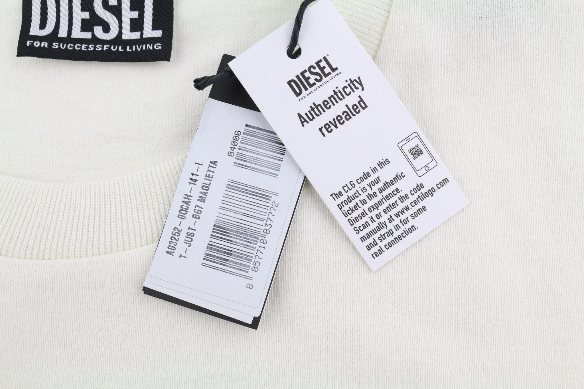 Diesel T-JUST-B67 L Short Sleeve Logo Tee 40281 Size US L / EU 52-54 / 3 - 7 Thumbnail