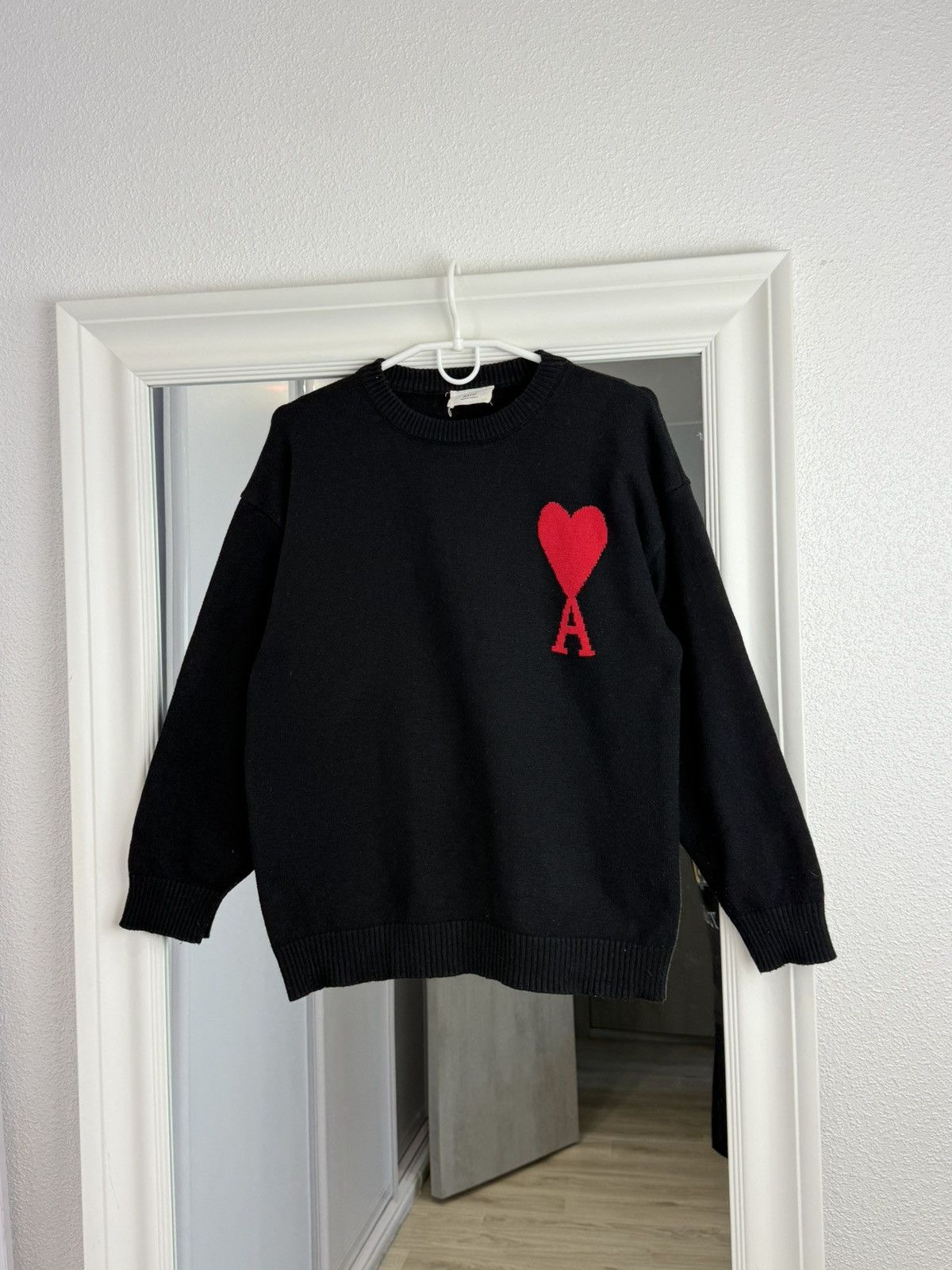 AMI Ami Knit Sweater Red Heart Sweater Black Size M / US 6-8 / IT 42-44 - 1 Thumbnail