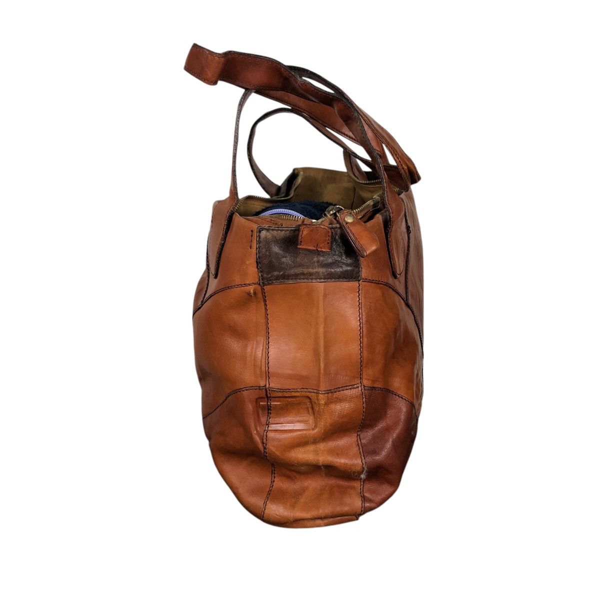 Vintage 📌Vtg Genuine Patchwork Leather Handbag Desmo Made in Italy Size ONE SIZE - 4 Thumbnail