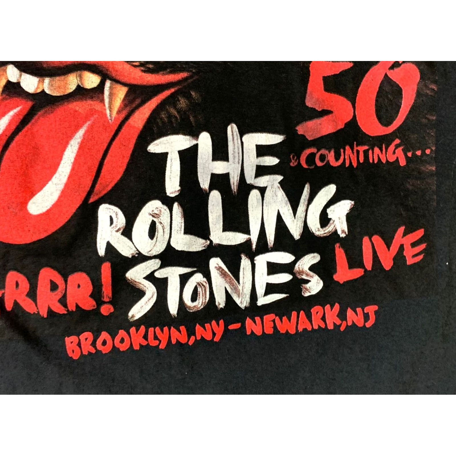 Delta Rolling Stones 50th Anniversary 2012 Brooklyn Concert Tour T Shirt Black Medium Mens Size US M / EU 48-50 / 2 - 2 Thumbnail