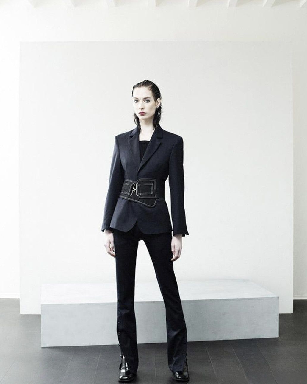 Daniel W. Fletcher DANIEL W. FLETCHER 21AW Dark Navy Wool Slit Trousers Size US 28 / EU 44 - 11 Thumbnail