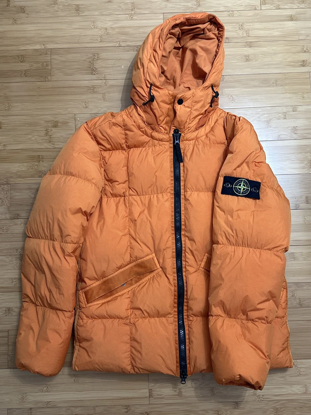 Stone Island Stone Island Orange Down Garment Dyed Crinkle Reps Jacket Grailed