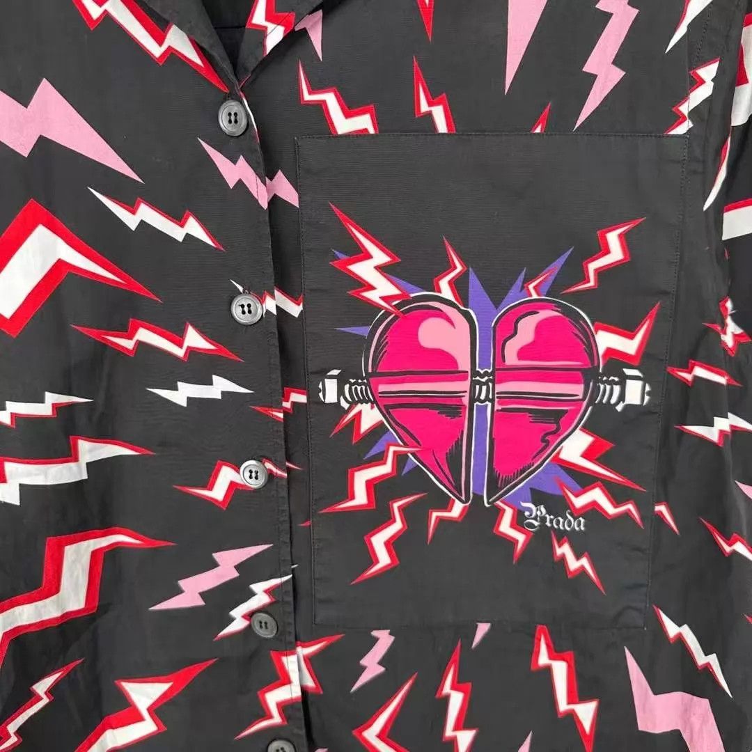 Prada Prada Heart Print Shirt Women's Size 38 Size XS / US 0-2 / IT 36-38 - 3 Thumbnail