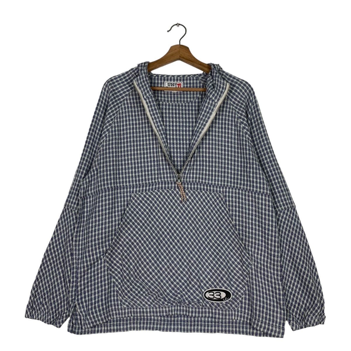 Japanese Brand UH!! LAND 33 Checked Anorak Hoodie Jacket #0829-C37 Size US L / EU 52-54 / 3 - 11 Thumbnail
