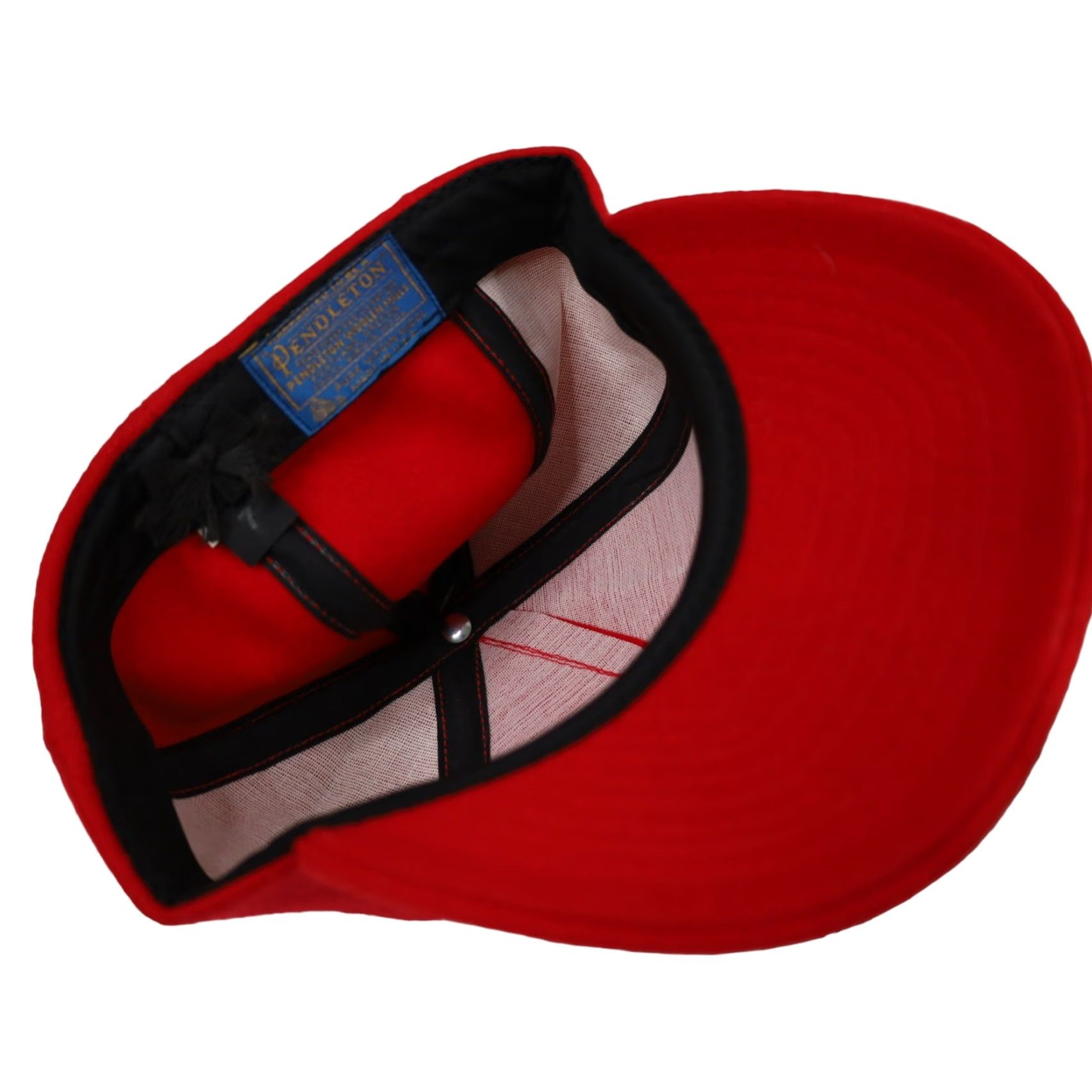 Pendleton VINTAGE Pendleton %100 Wool Spellout Fitted Cap Baseball Cap Men 7 Red Mens Size ONE SIZE - 4 Thumbnail