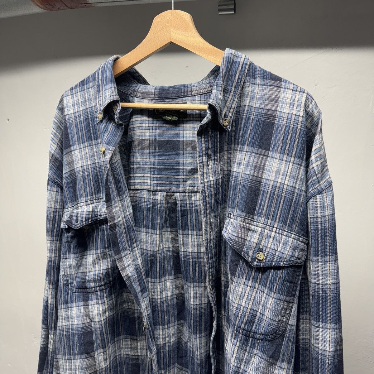 Vintage Faded Blue Plaid Flannel Shirt ERD Grunge Skater Size US XL / EU 56 / 4 - 3 Thumbnail