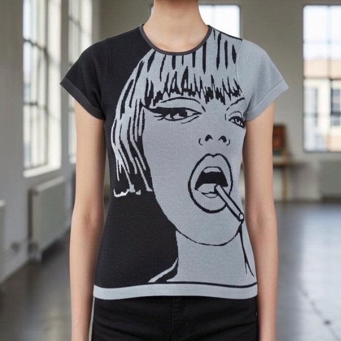 Desigual The Desigual Girl with a Straw Knitted T-Shirt Size ONE SIZE - 1 Thumbnail