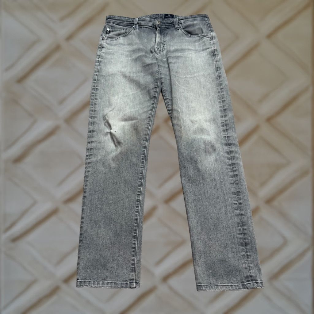 Vintage AG Adriano Goldschmied The Tellis Slim Fit Denim Jeans Mens 31x34 Gray Size US 31 - 1 Thumbnail