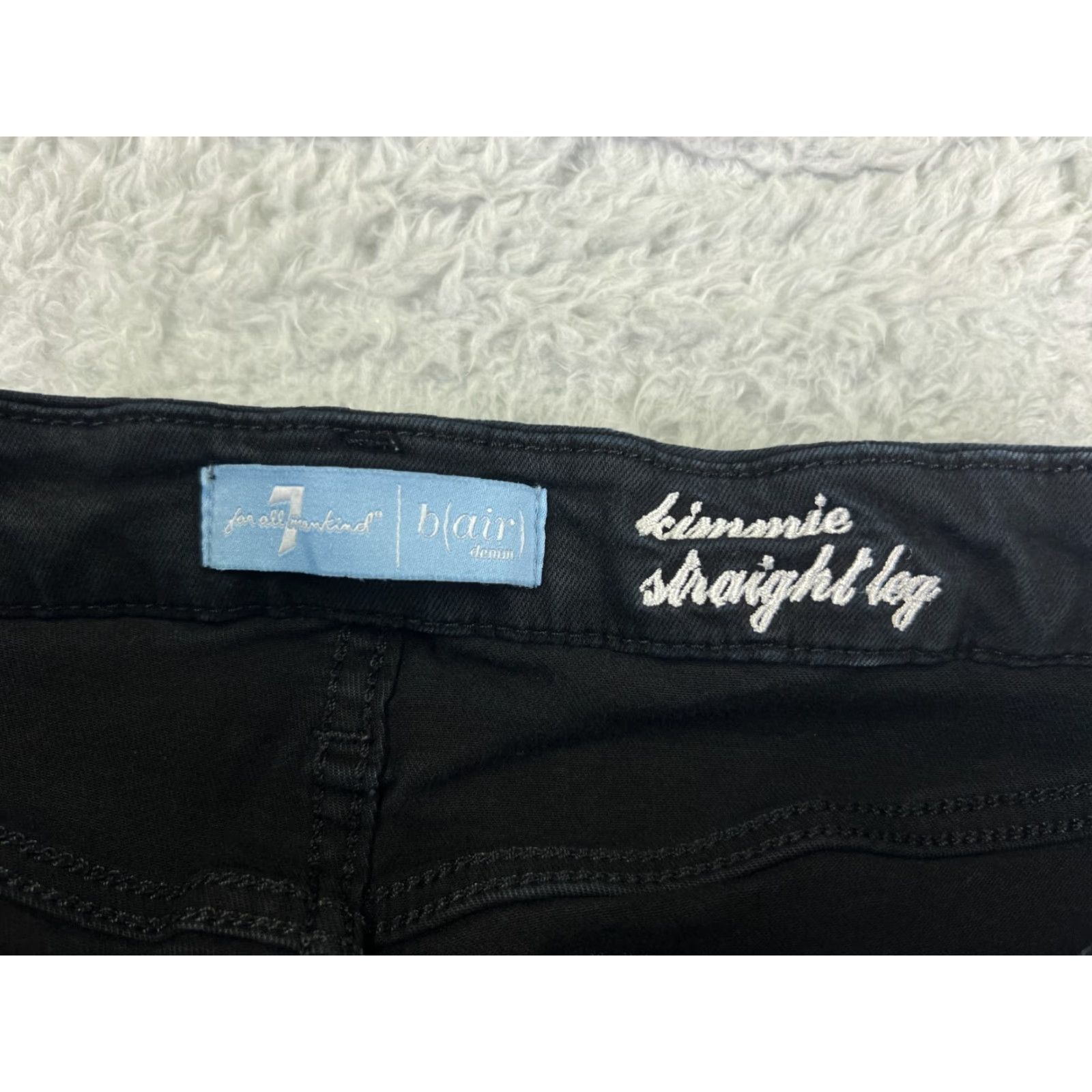 7 For All Mankind 7 For All Mankind Jeans Womens 29 Black Denim Straight Leg 28x32 Mid Rise Regular Fit 5-Pocket Size 29" - 6 Thumbnail