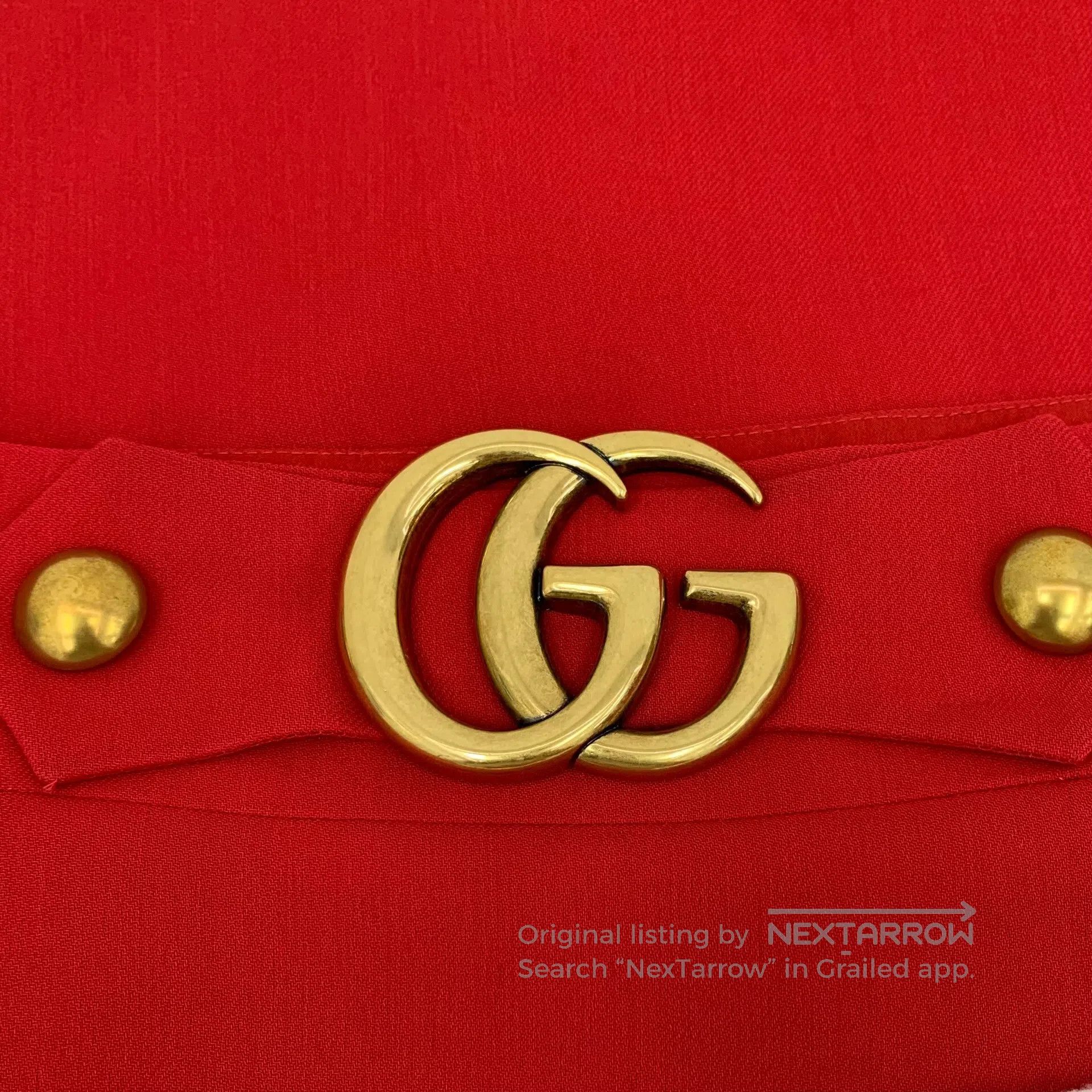 Gucci Guicci Red Double G Gold Buckle Decorated Casual Skirt| Size 25" / US 0 / IT 36 - 5 Thumbnail
